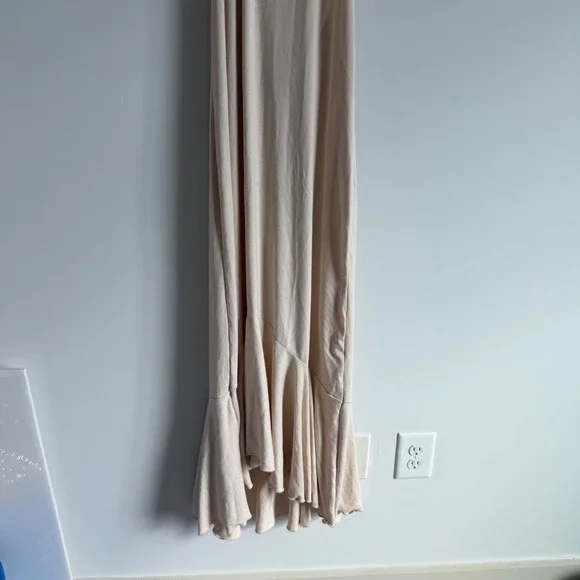 NWT Free People Beach Alix Plunge Low Back Midi Dress in Bleached Sand Neutral - Picture 4 of 9